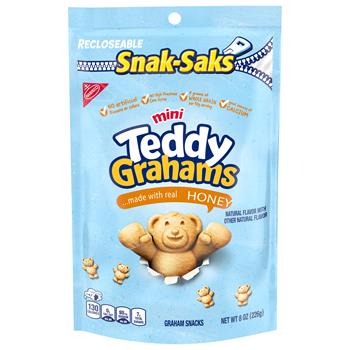 Nabisco Teddy Grahams, Mini Honey Snak-Saks, 8 oz, 12 Bags/Case