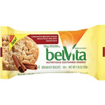Nabisco belVita Breakfast Biscuits, Crunchy Cinnamon Brown Sugar, 1.76 oz., 8/BX