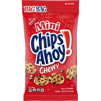 Nabisco Chips Ahoy! Mini Chewy Chocolate Chip Cookies, Big Bags, 3 oz , 12 Packs/Case
