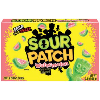 Sour Patch Soft &amp; Chewy Candy, Watermelon Box, 12/CS