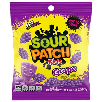 Sour Patch Grape Soft and Chewy Candy, 5.06 oz , 12/Case