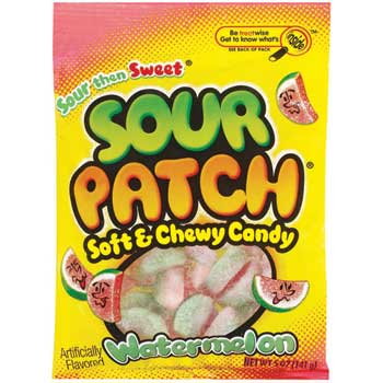 Sour Patch Soft &amp; Chewy Candy, Watermelon, 5 Oz. Bag,  12/CS