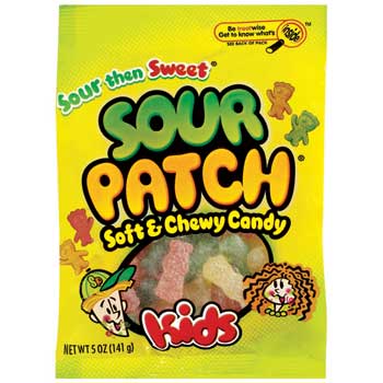Sour Patch Kids Soft &amp; Chewy Candy Peg Bag, 12/CS