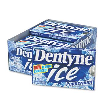 Dentyne Ice Sugarless Gum, Peppermint Flavor, 16/PK, 9 PK/BX
