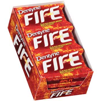 Dentyne Gum, Fire Cinnamon, 9/BX
