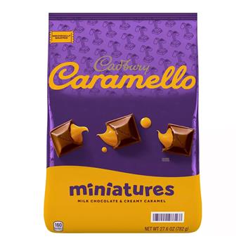 Cadbury Caramello Miniatures, Milk Chocolate and Caramel, 27.6 oz