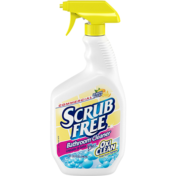 Arm &amp; Hammer Scrub Free Soap Scum Remover, Lemon, 32oz Spray Bottle, 8/Carton
