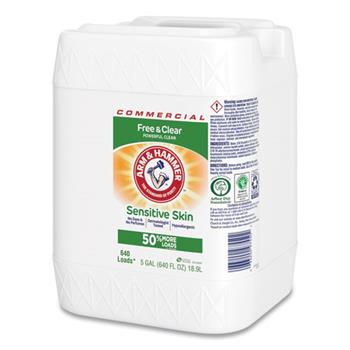 Arm &amp; Hammer HE Compatible Liquid Detergent, Free and Clear Scent, 5 gal Jug