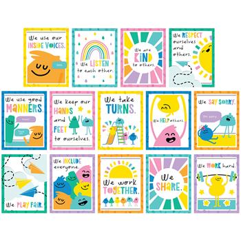 Carson-Dellosa Publishing Mini Posters: Rules for a Happy Class Poster Set