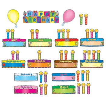 Carson-Dellosa Publishing Birthday Cakes Mini Bulletin Board Set