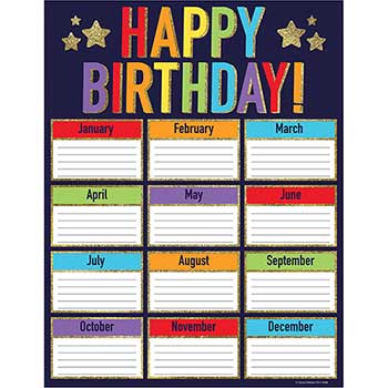 Carson-Dellosa Publishing Sparkle and Shine Glitter Birthday Chart