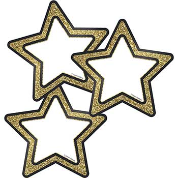 Carson-Dellosa Publishing Sparkle and Shine Gold Glitter Stars Cut-Outs, 36/PK