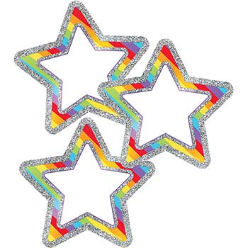 Carson-Dellosa Publishing Sparkle and Shine Rainbow Glitter Stars Cut-Outs, 36/PK