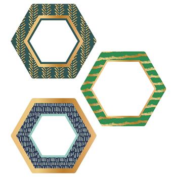Carson-Dellosa Publishing One World Cut-Outs, Hexagons with Gold Foil