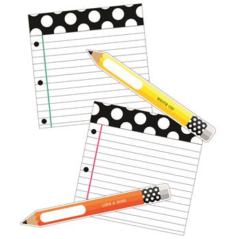 Carson-Dellosa Publishing Black, White &amp; Stylish Brights Cut-Outs, Pencils and Papers