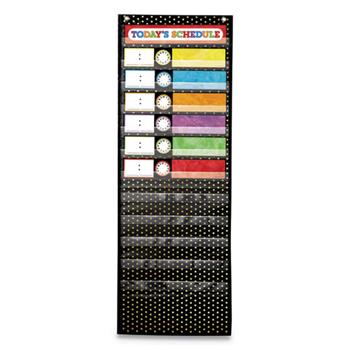 Carson-Dellosa Publishing Deluxe Scheduling Pocket Chart, 12 Pockets, 13w x 36h, Black