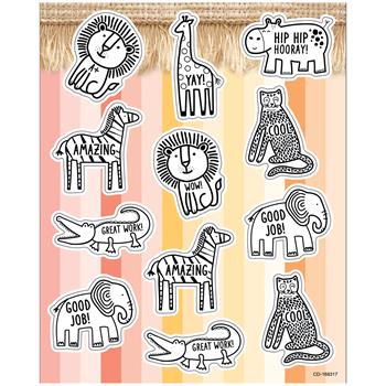 Carson-Dellosa Publishing Simply Safari Safari Animals Shape Stickers
