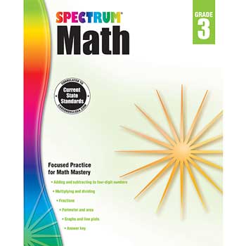 Carson-Dellosa Publishing Spectrum Math Workbook, Grade 3