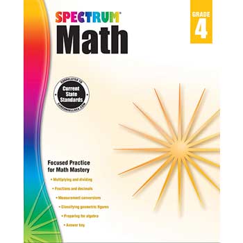 Carson-Dellosa Publishing Spectrum Math Workbook, Grade 4