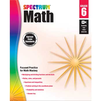 Carson-Dellosa Publishing Spectrum Math Workbook, Grade 6
