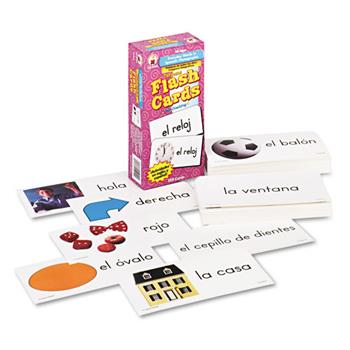 Carson-Dellosa Publishing Flash Cards, Everyday Words in Spanish: Photographic, 3w x 6h, 104/Pack