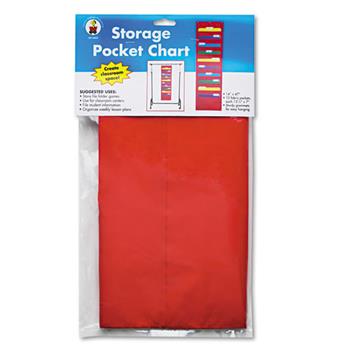 Carson-Dellosa Publishing Storage Pocket Chart with 10 13 1/2 x 7 Pockets, Hanger Grommets, 14 x 47