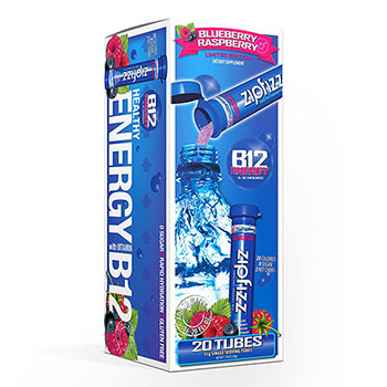Zip Fizz Energy Drink Mix Blue Raspberry, 0.39 oz, 20/Pack