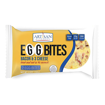 Artisan Kitchens Grab N Go Bacon Three Cheese Egg Bites, 2-Count, 6/PK