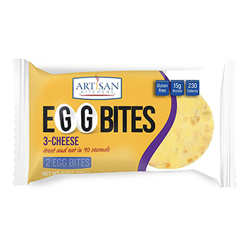 Artisan Kitchens Grab N Go Three Cheese Egg Bites, 2-Count, 6/PK