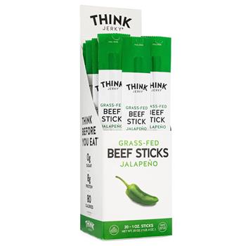 Think Jerky Beef Sticks, Jalapeno, 1 oz, 20/Pack