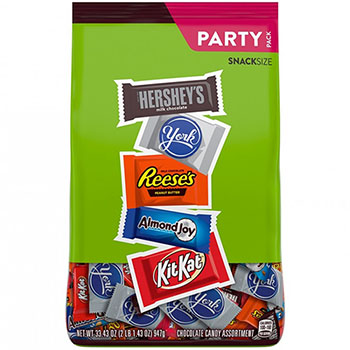 Hershey&#39;s&#174; Assorted Milk Chocolate, Reese&#39;s, Almond Joy, Kit Kat, York Pattie Stand Up Bag, 33.43 oz