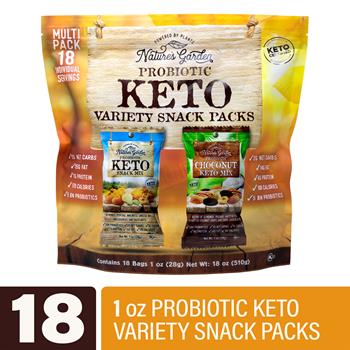 Nature&#39;s Garden Keto Variety Snack Pack, Keto Snack Mix and Keto Choconut, 1.0 oz, 18/PK