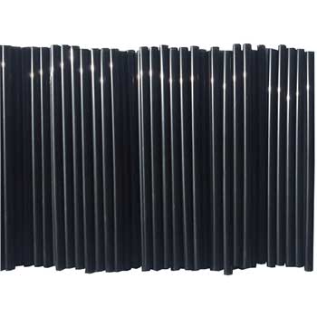 Cell-O-Core Jumbo Bar Straws, Unwrapped, 5 3/4&quot;, Plastic, Black, 2500/Carton