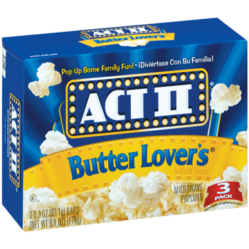 Act II Popcorn - Butter Lovers, 3.5 oz., 36/CS