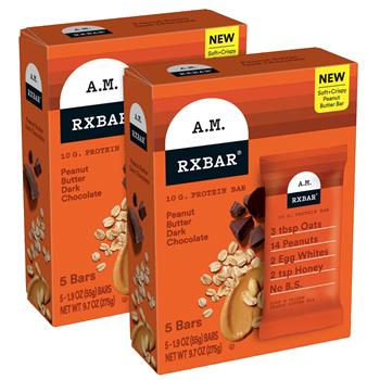 RX Bar Peanut Butter Dark Chocolate Protein Bars, 1.9 oz, 5 Bars/Pack, 2 Packs