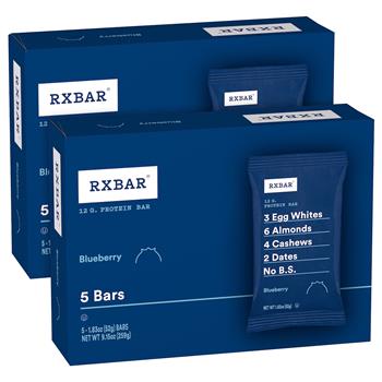 RX Bar Blueberry Protein Bars, 1.83 oz, 5 Count, 2/Pack