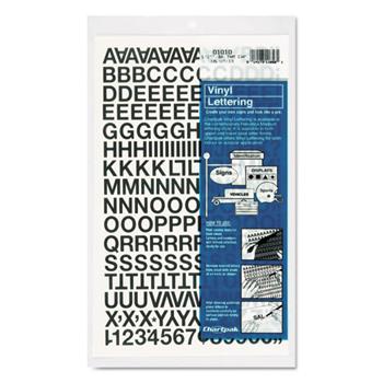 Chartpak Press-On Vinyl Letters &amp; Numbers, Self Adhesive, Black, 1/2&quot;h, 201/Pack