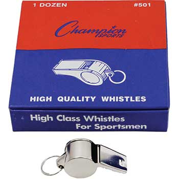 Champion Sports Metal Whistle, 12/PK