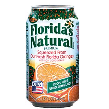 Florida&#39;s Natural Premium 100% Pure Orange Juice, 11.5 oz. Can, 24/CS