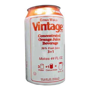 Vintage Choice Concentrated Orange Juice Beverage, 11 oz. Can, 12/CS
