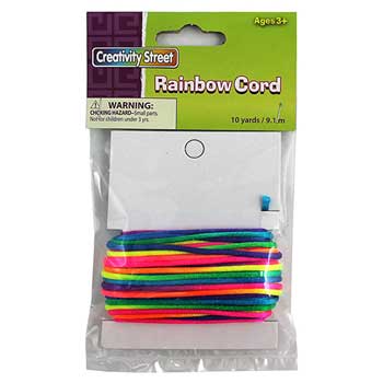 Creativity Street Elastic Cords, Rainbow, 10 yds.