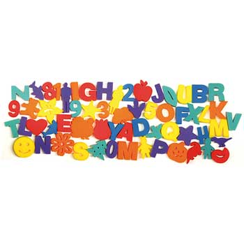 Creativity Street 60-Piece Mixed Sponge Set, 3 High Letters/Numbers/Shapes