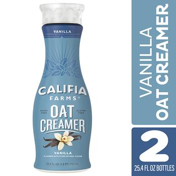 Califia Farms Oat Creamer, Vanilla, 25.4 oz, 2/Pack