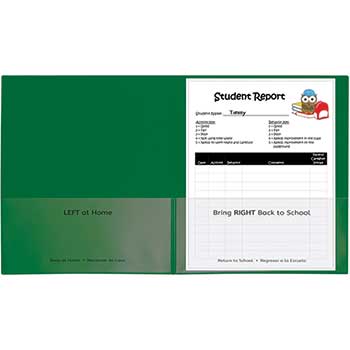 C-Line Classroom Connector™ School-To-Home Folders, Green, 25/BX