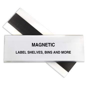 C-Line&#174; HOL-DEX Magnetic Shelf/Bin Label Holders, Side Load, 2&quot; x 6&quot;, Clear, 10/Box