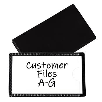 C-Line Slap-Stick Magnetic Label Holders, Side Load, 4.25 x 2.5, Black, 10/Pack