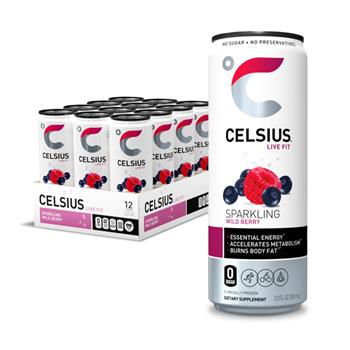 Celsius Sparkling Wild Berry Energy Drink, 12oz, 12/CS