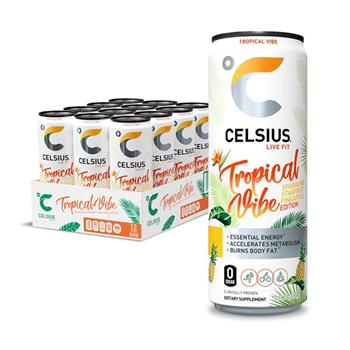 Celsius Sparkling Tropical Vibe Energy Drink, 12oz, 12/CS