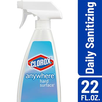 Clorox Anywhere Hard Surface Daily Sanitizing Spray, 22 Ounce Spray Bottle, 9/CT