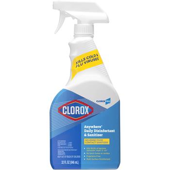 Clorox&#174; Anywhere&#194;&#174; Daily Disinfectant and Sanitizer, No-Rinse Food Contact Sanitizer, Kills Cold and Flu Viruses, 32 Fluid oz